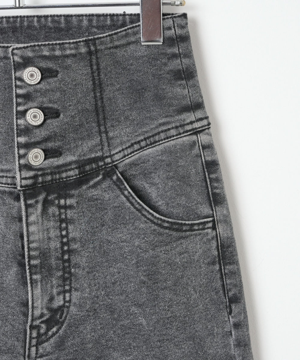 ハイウエストストレッチフレアデニムパンツ