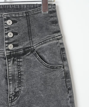 ハイウエストストレッチフレアデニムパンツ