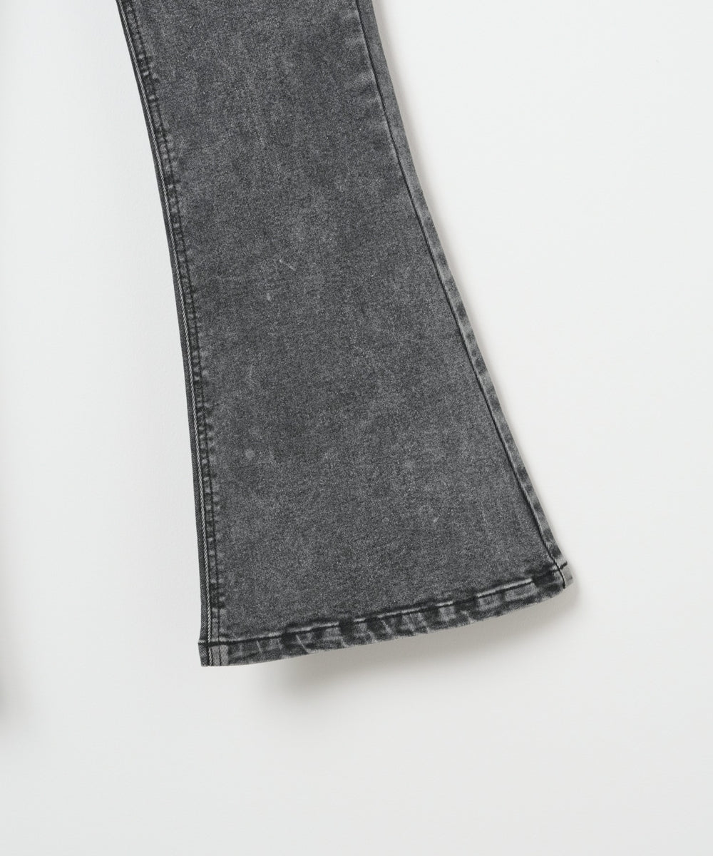 ハイウエストストレッチフレアデニムパンツ