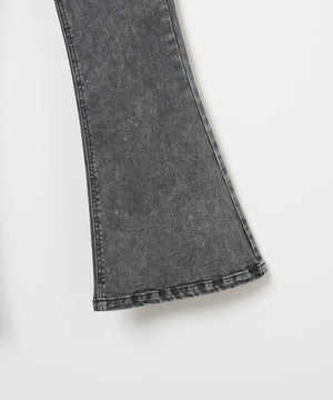 ハイウエストストレッチフレアデニムパンツ