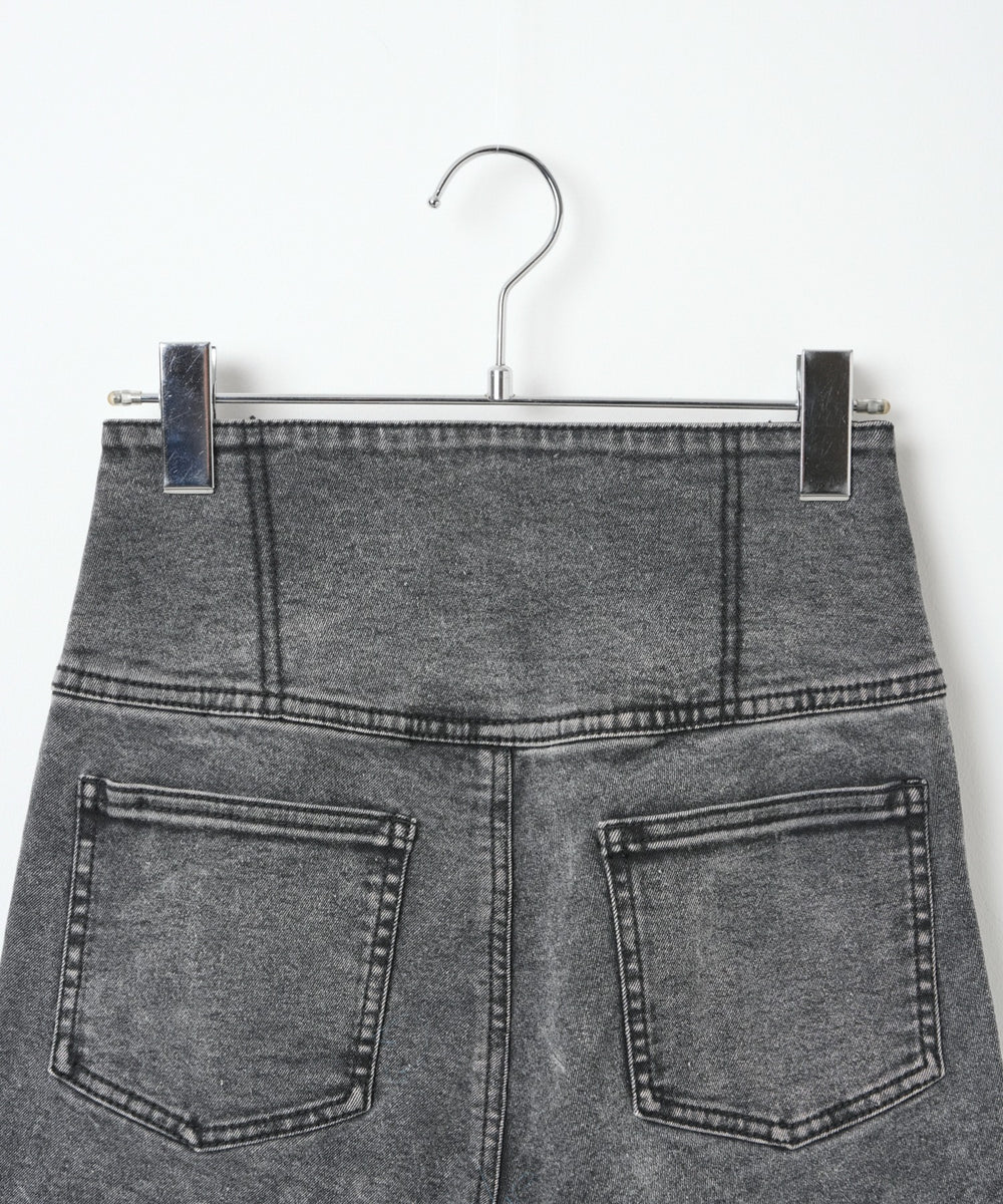 ハイウエストストレッチフレアデニムパンツ