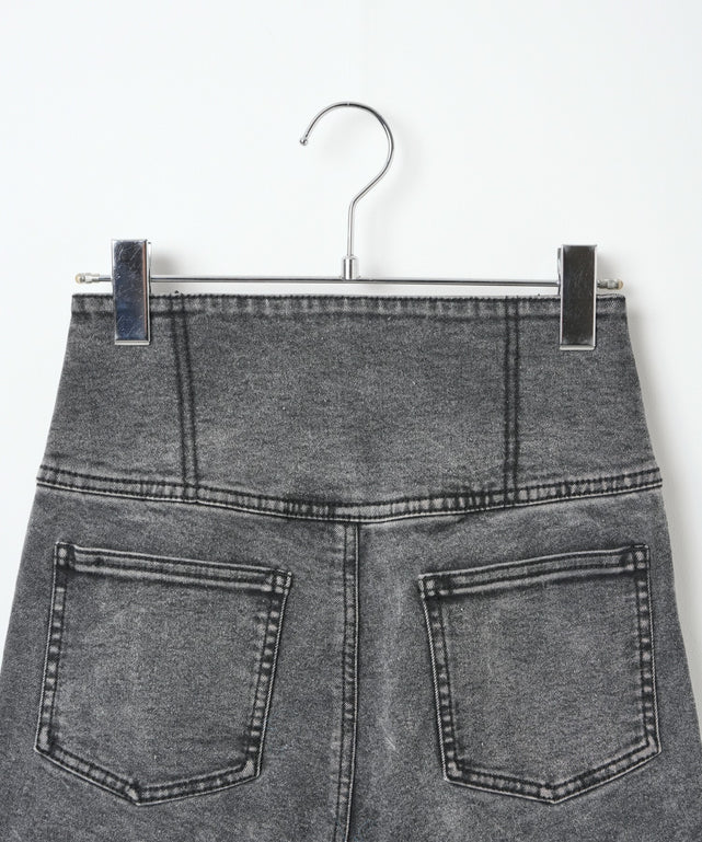 ハイウエストストレッチフレアデニムパンツ