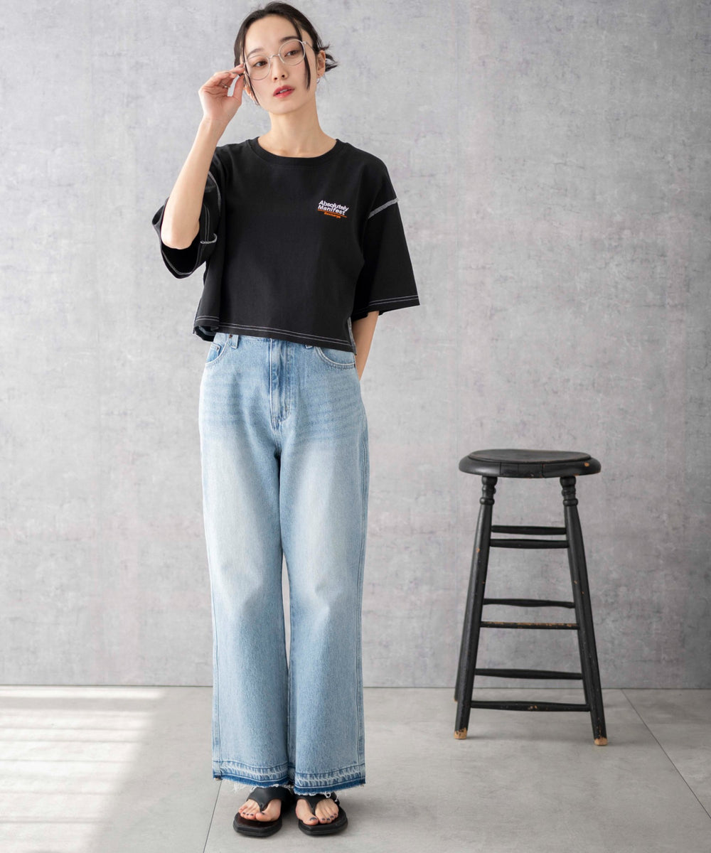 デニム淡色　モデル:161cm M着用