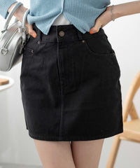 台形デニムミニスカート