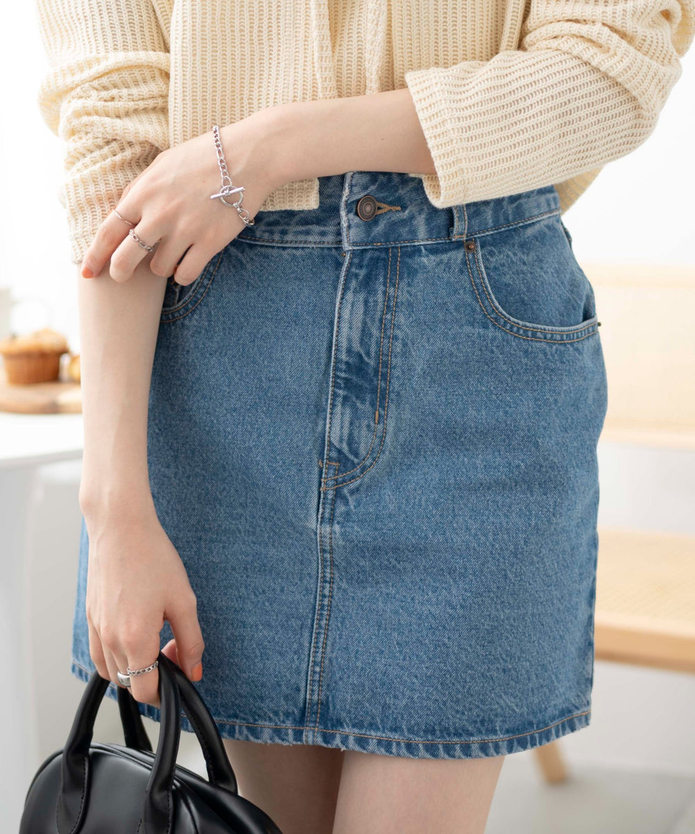 デニム中濃色　モデル:163cm M着用