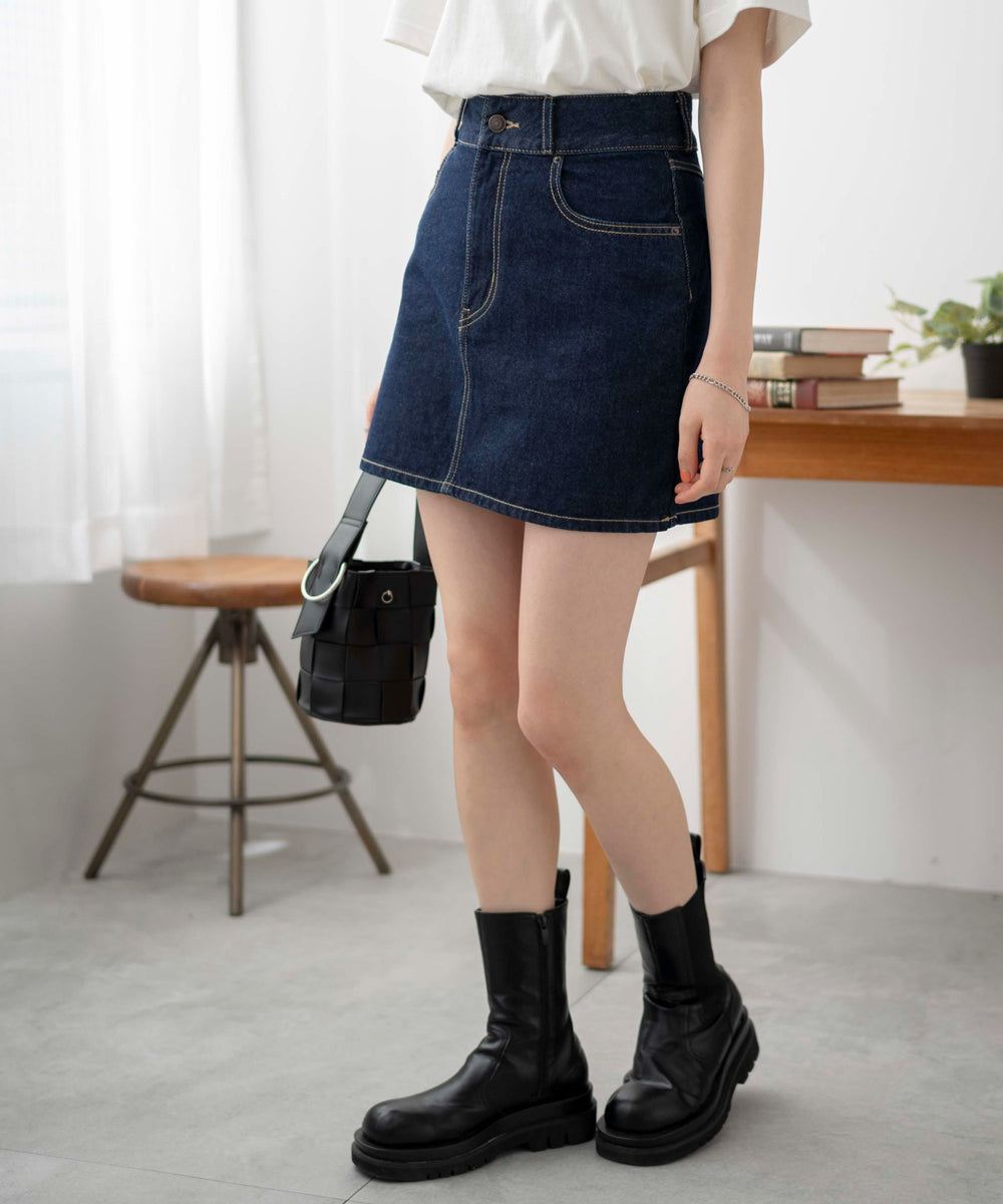 デニム濃色　モデル:163cm M着用