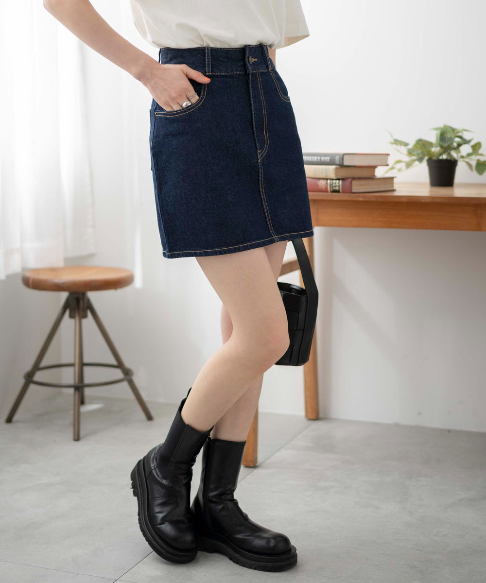 デニム濃色　モデル:163cm M着用