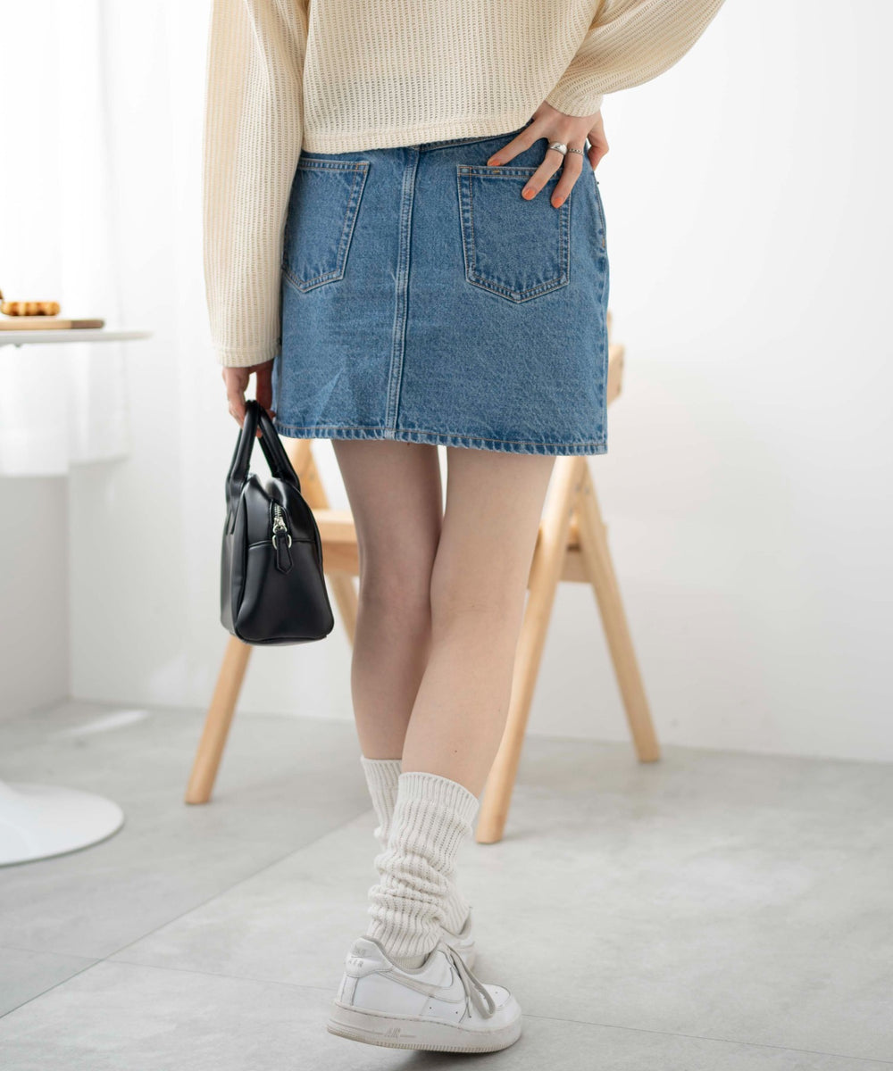 デニム中濃色　モデル:163cm M着用