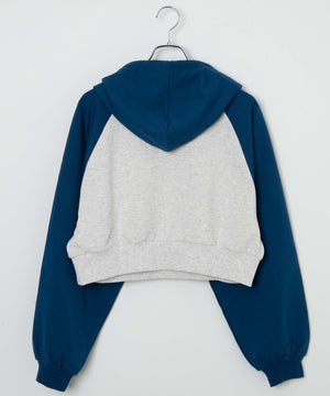 ラグランショートパーカー