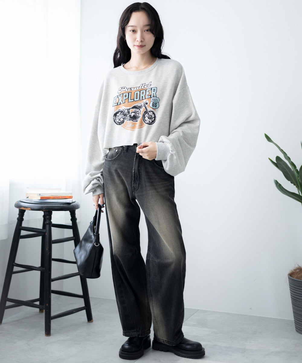 杢グレー　モデル:161cm F着用