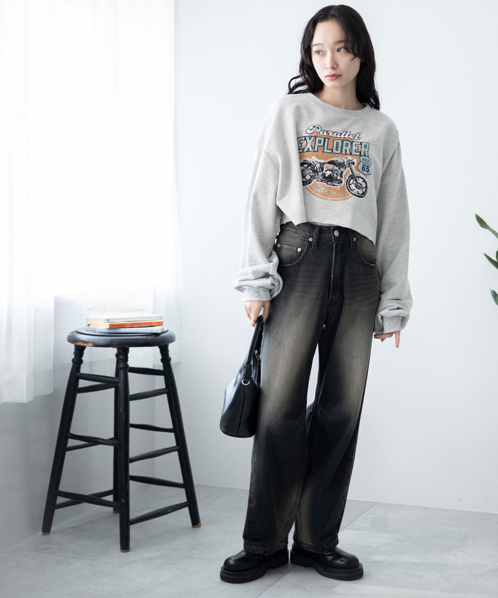 杢グレー　モデル:161cm F着用