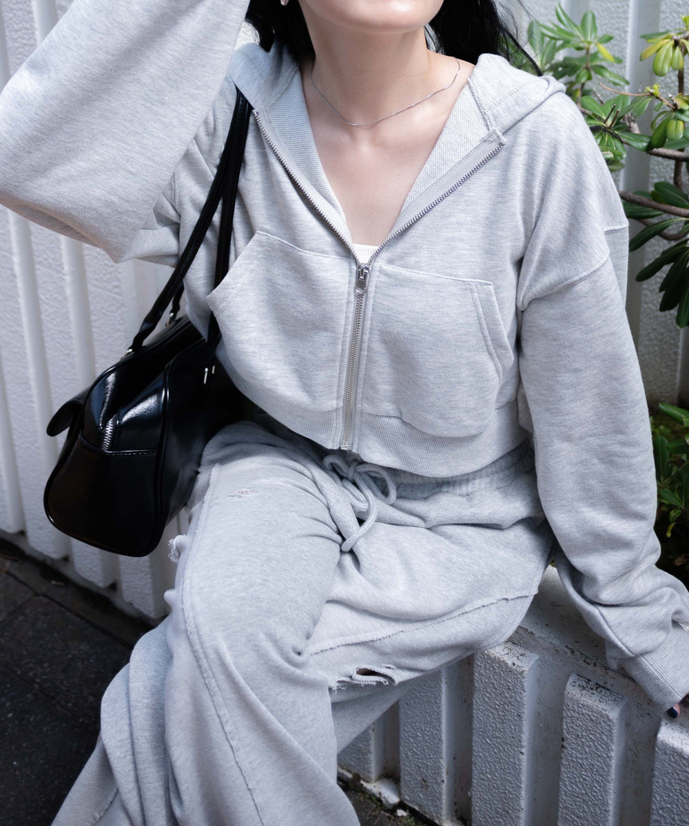 杢グレー　モデル:155cm F着用