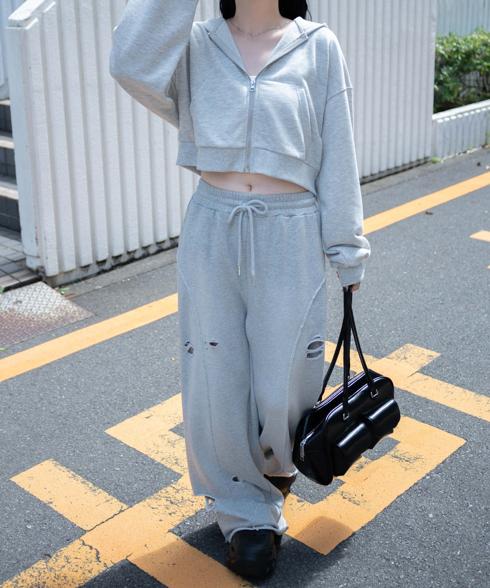 杢グレー　モデル:155cm F着用