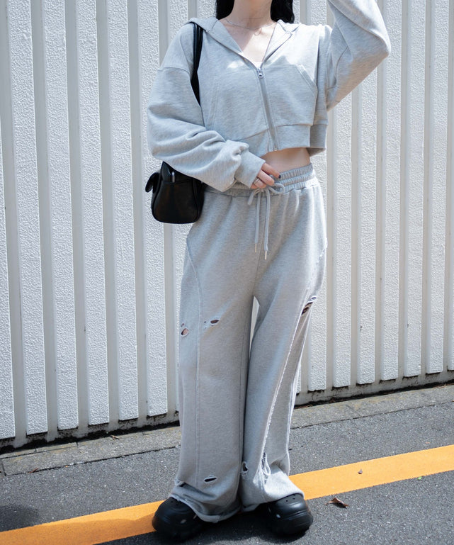 杢グレー　モデル:155cm F着用