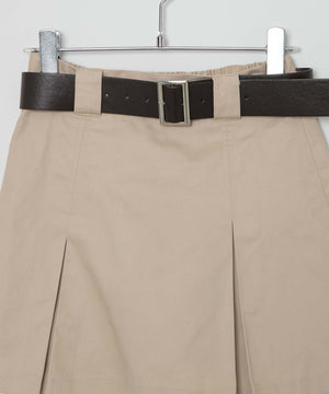 ベルト付チノプリーツスカパン