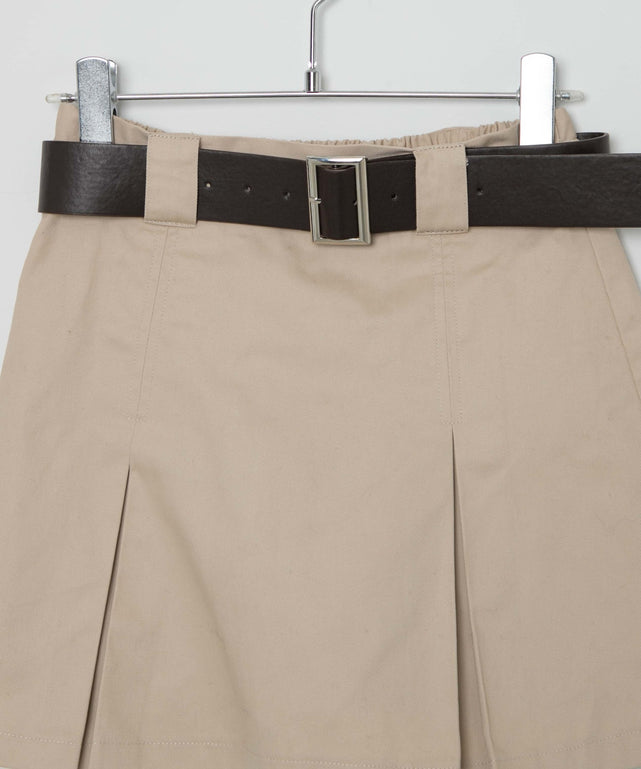 ベルト付チノプリーツスカパン