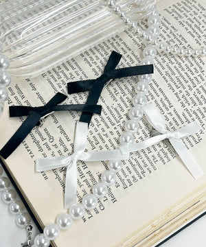 サテンブラック×ホワイト（柄1）