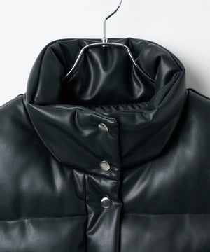 合皮パディングショートベスト