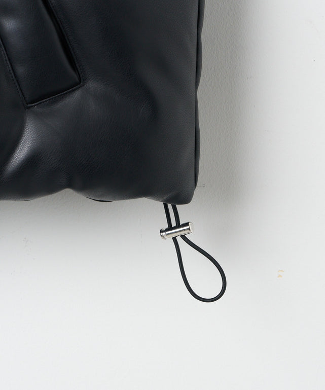 合皮パディングショートベスト