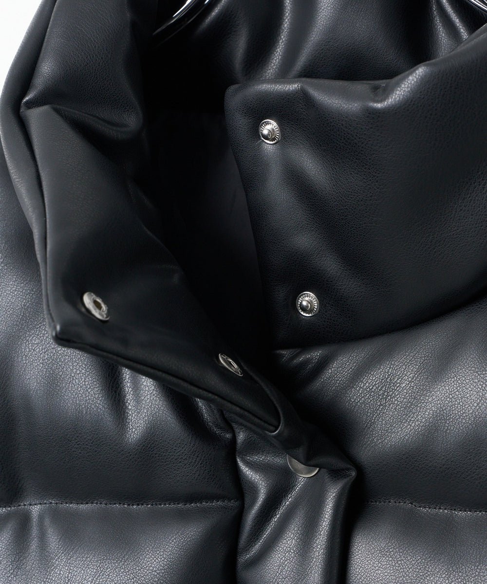 合皮パディングショートベスト