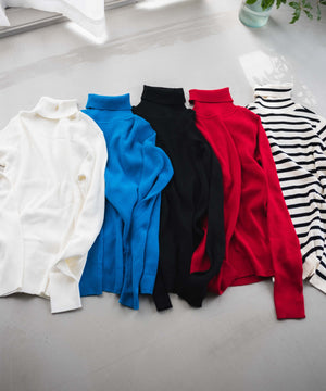 タートルネックニット