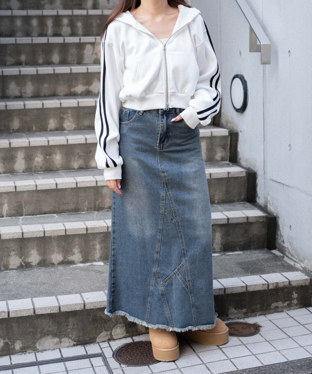 ホワイトソノタ(ホワイト袖ライン)　モデル:155cm F着用