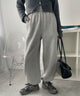 裏起毛スウェットジョガーパンツ/杢グレー　モデル:155cm M着用