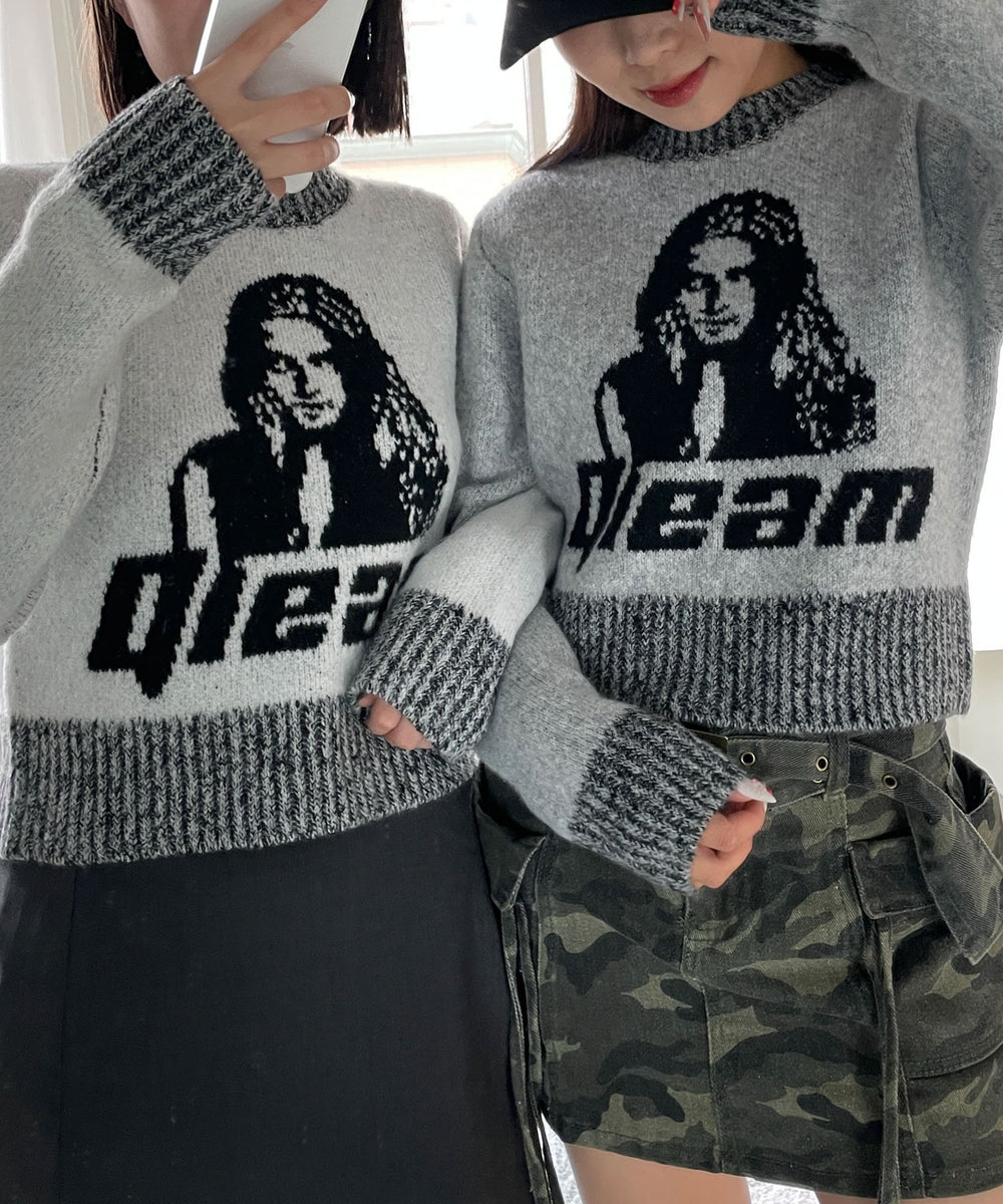 フラッフィーグラフィックちびニット