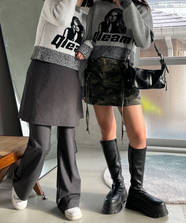 フラッフィーグラフィックちびニット