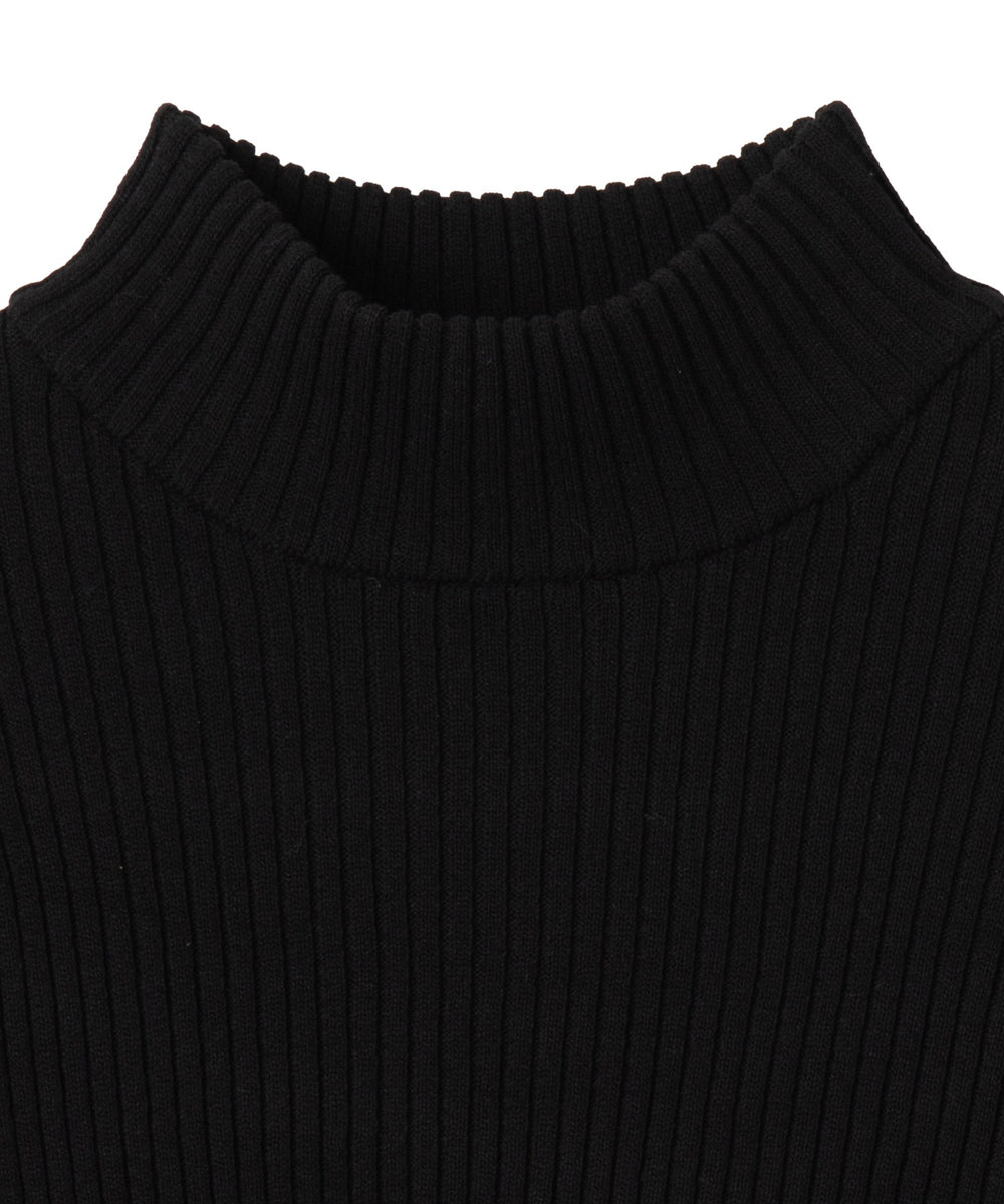 リブハイネックショートニット