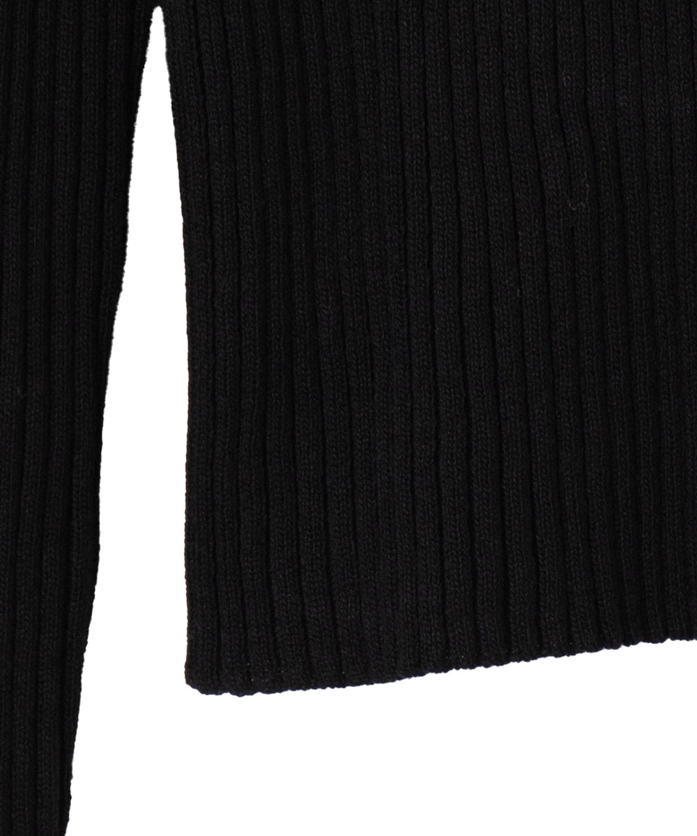 リブハイネックショートニット