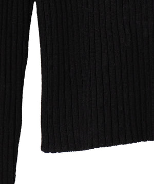 リブハイネックショートニット