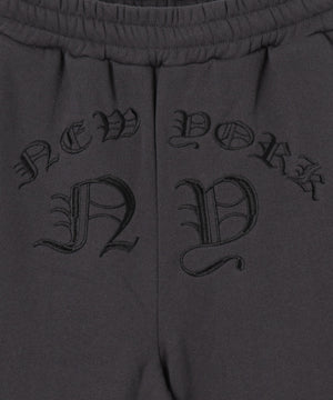 グラフィック刺繍裏起毛ワイドSWTパンツ