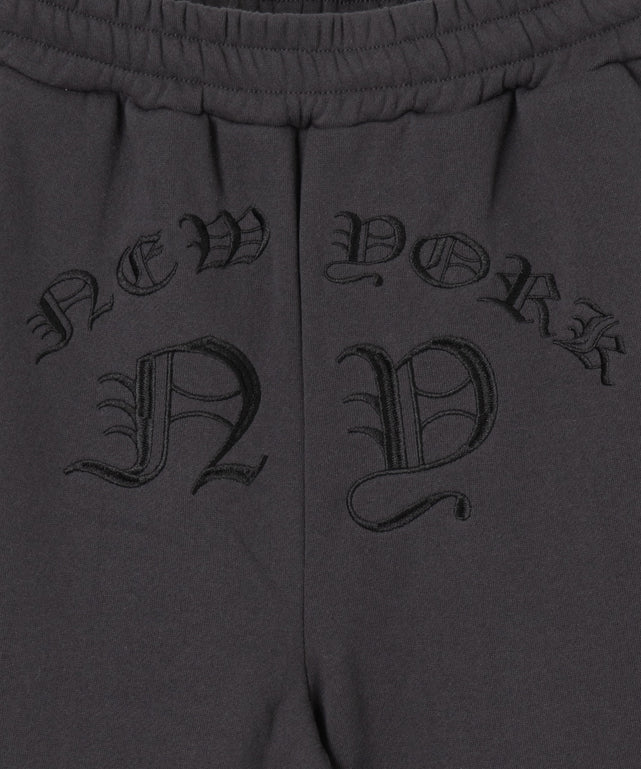 グラフィック刺繍裏起毛ワイドSWTパンツ