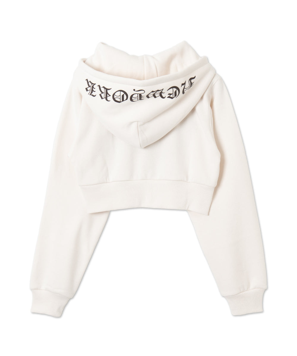 グラフィック裏起毛ショートZIPパーカー