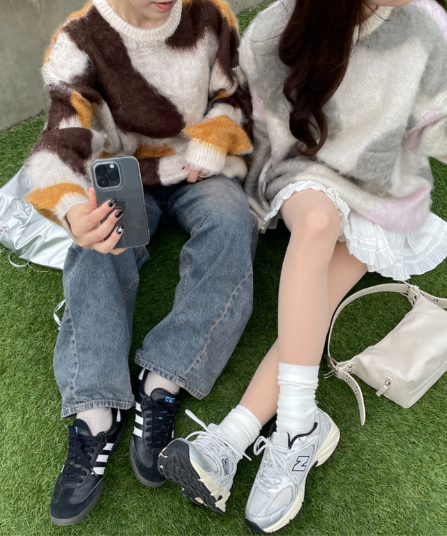 マーブルシャギーニットプルオーバー