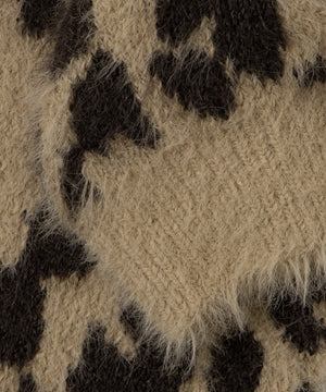 レオパードシャギーニットプルオーバー