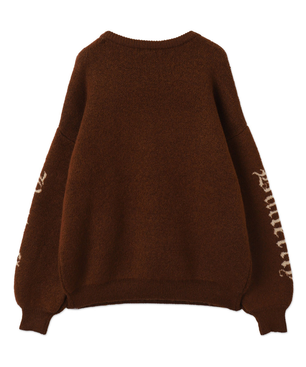 モチーフグラフィックフラッフィーニットプルオーバー