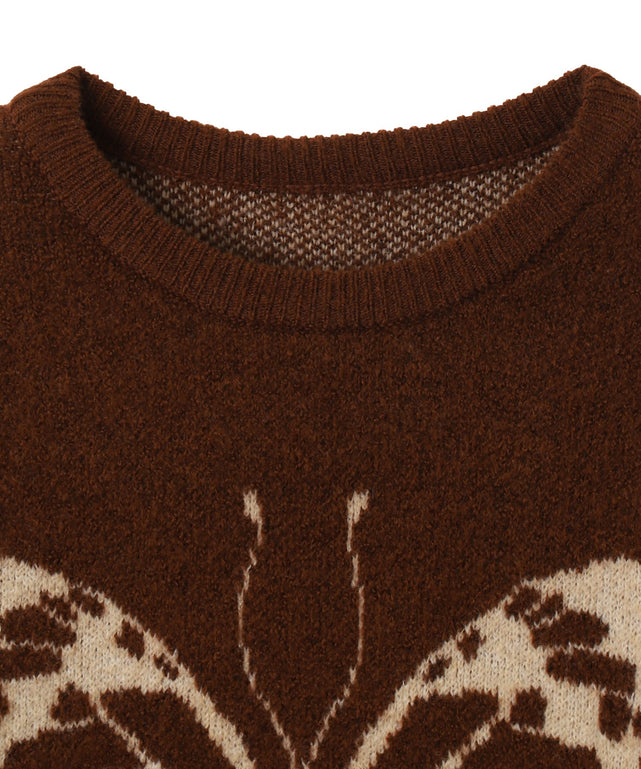 モチーフグラフィックフラッフィーニットプルオーバー