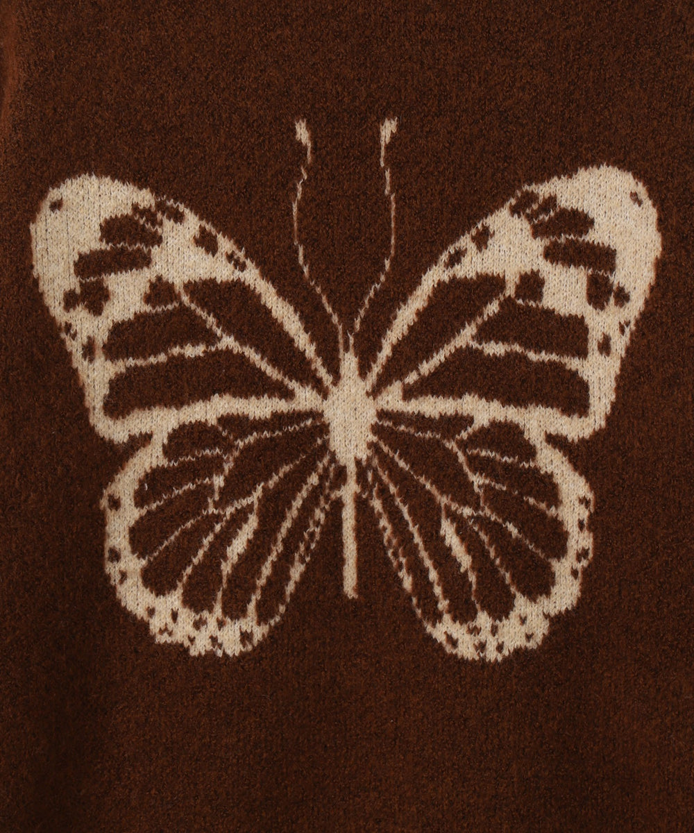 モチーフグラフィックフラッフィーニットプルオーバー