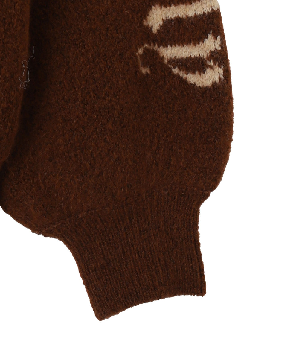 モチーフグラフィックフラッフィーニットプルオーバー