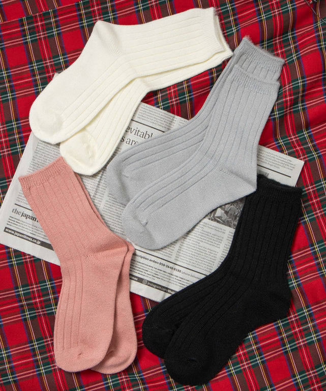 ぽかぽか裏起毛リブソックス(23-25cm)