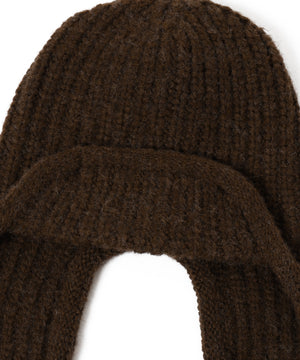 イヤーフラップリブニットキャップ