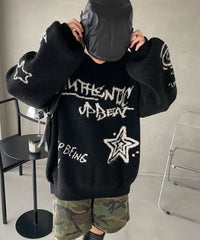 ブラック／落書き風ロゴ / F