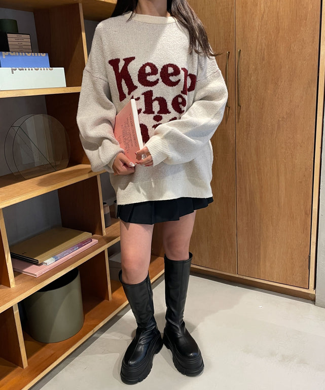 オフホワイト(KEEPロゴ)　モデル:155cm F着用