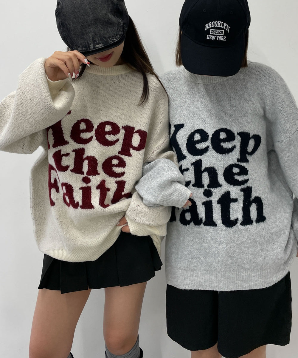 フラッフィーグラフィックBIGニットプルオーバー