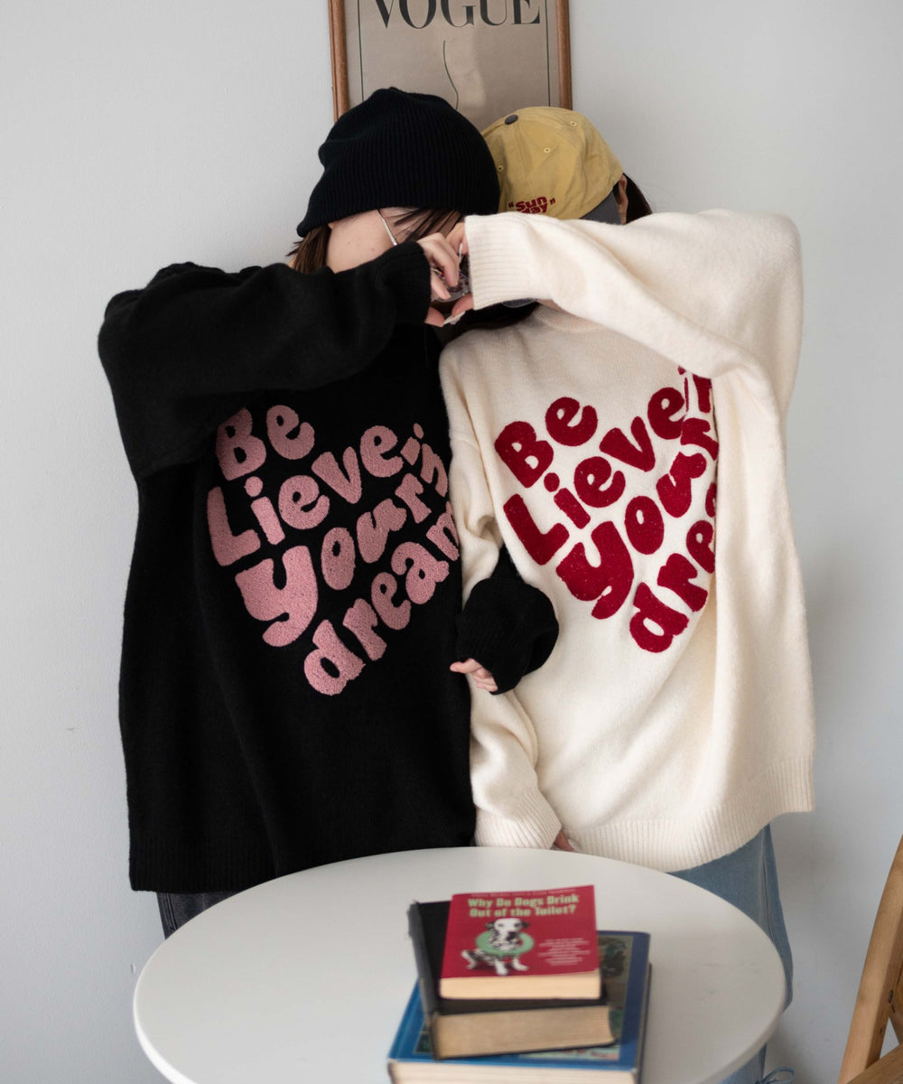 フラッフィーグラフィックBIGニットプルオーバー