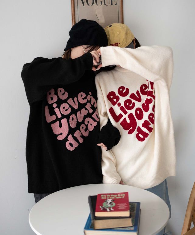 フラッフィーグラフィックBIGニットプルオーバー