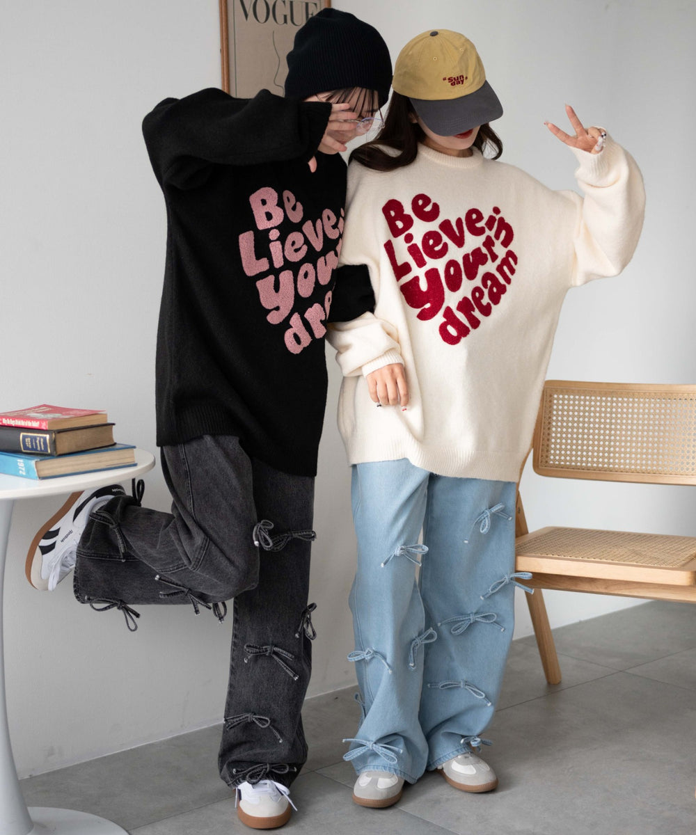 フラッフィーグラフィックBIGニットプルオーバー