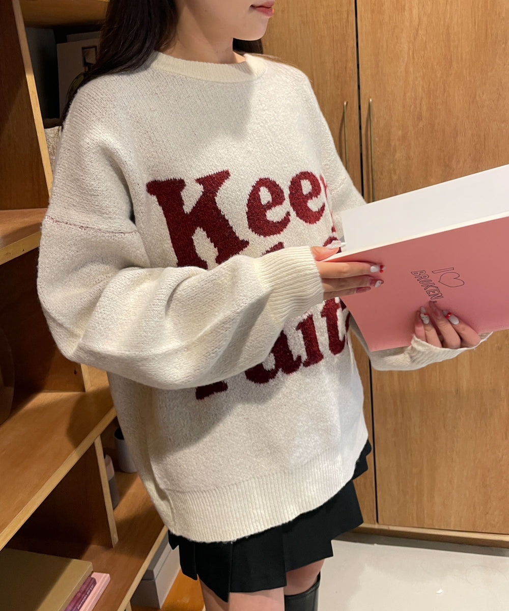 オフホワイト(KEEPロゴ)　モデル:155cm F着用